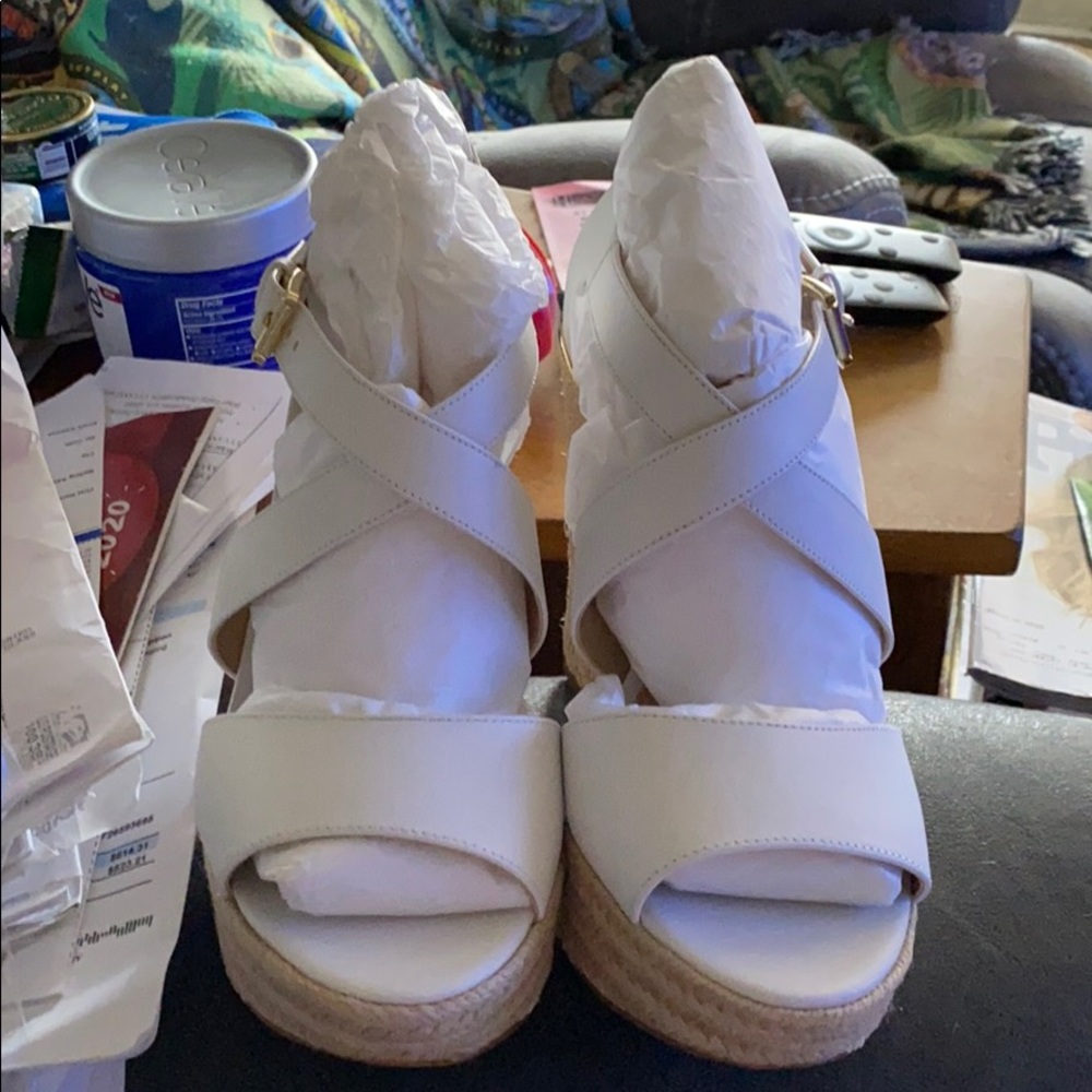 Michael Kors Abbott Wedge Sandals Leathet